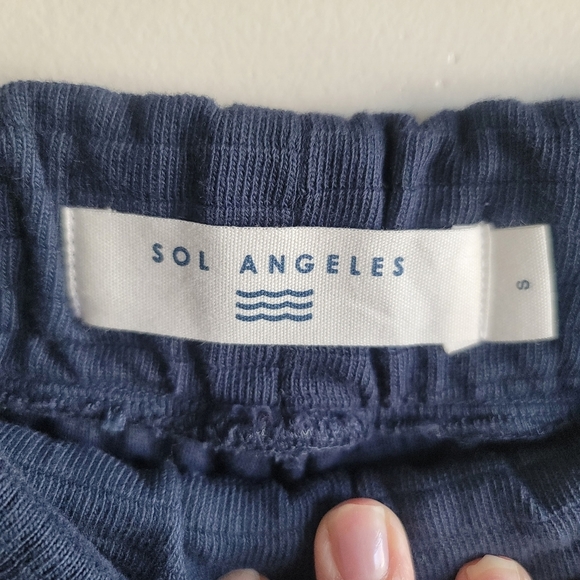 Sol Angeles, Women's Textured Stripe Wide Leg Pants, Navy, Size‎ Small - Picture 7 of 7